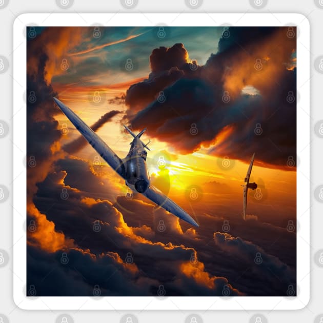 Spitfire Aircraft in the Sunset Aircraft art Magnet by CoolCarVideos